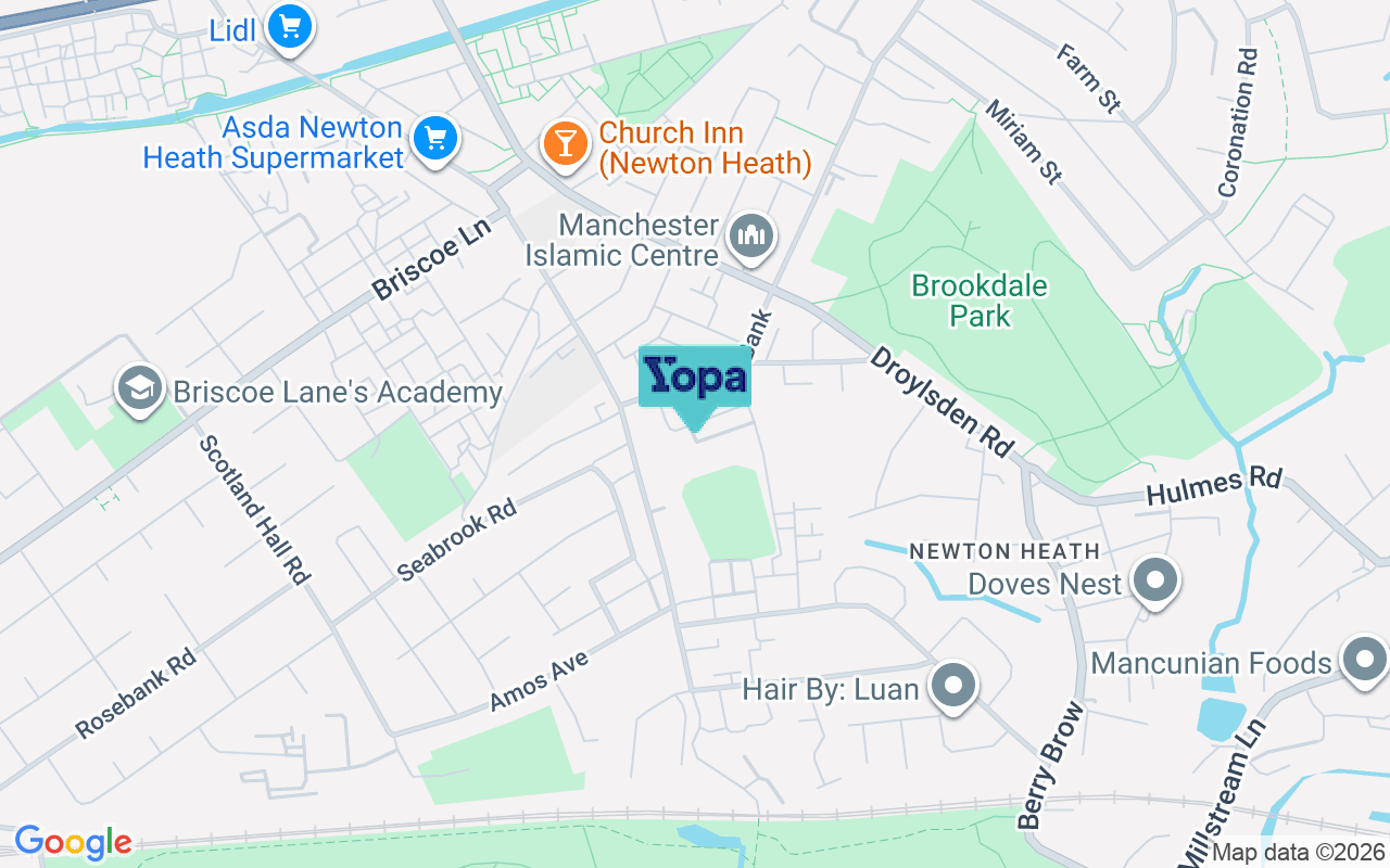 Map showing the location of M40 1QB