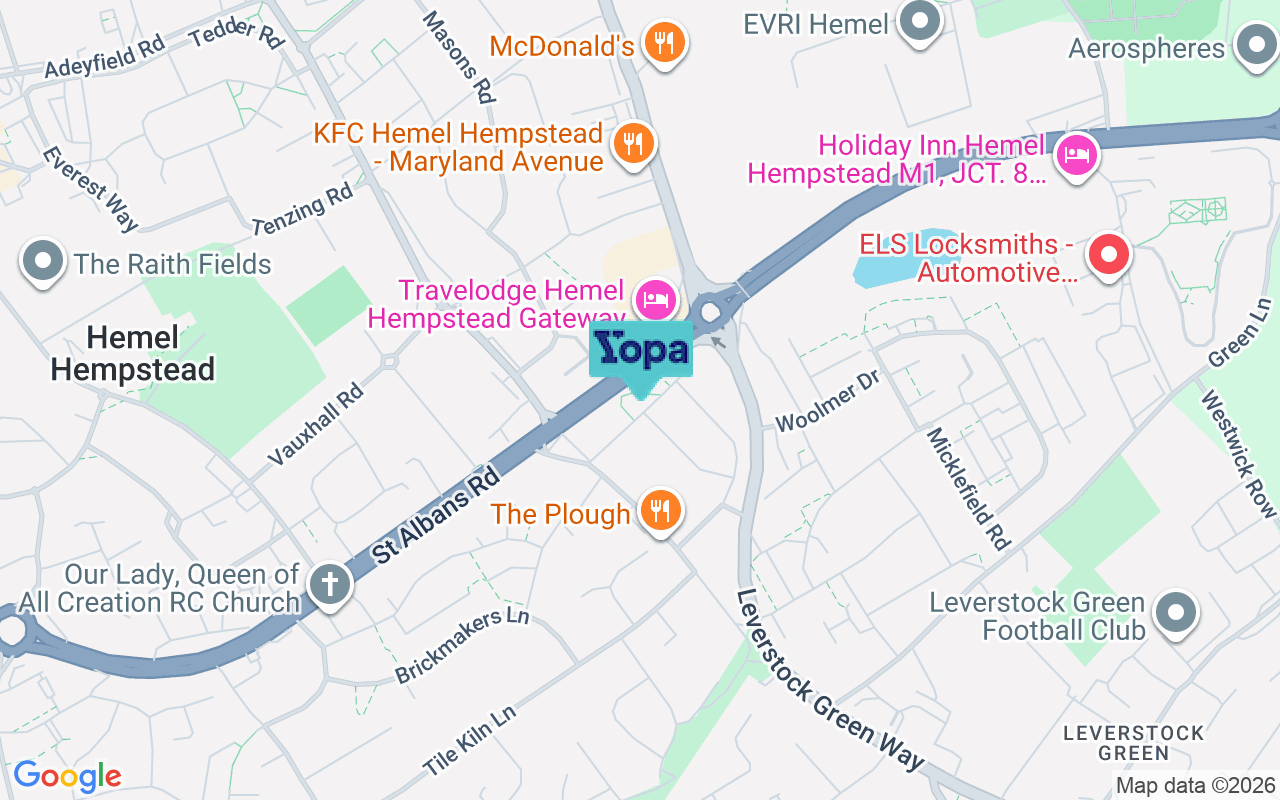 Map showing the location of HP3 8PT