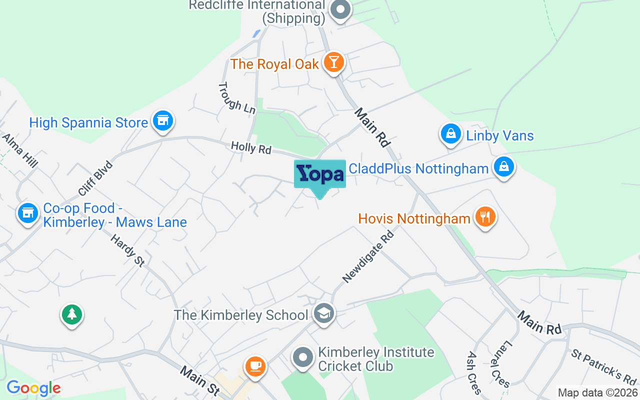 Map showing the location of NG16 1GJ