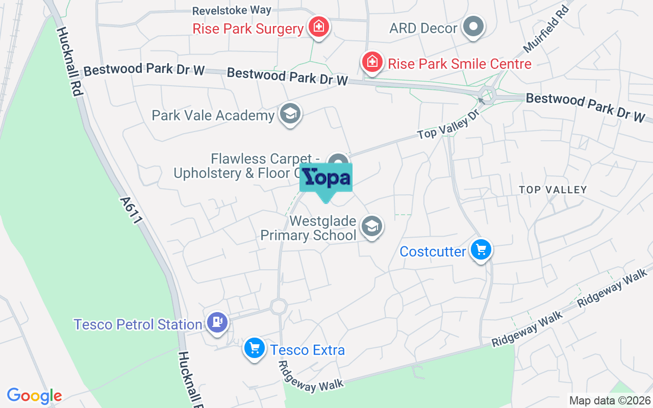 Map showing the location of NG5 9BN
