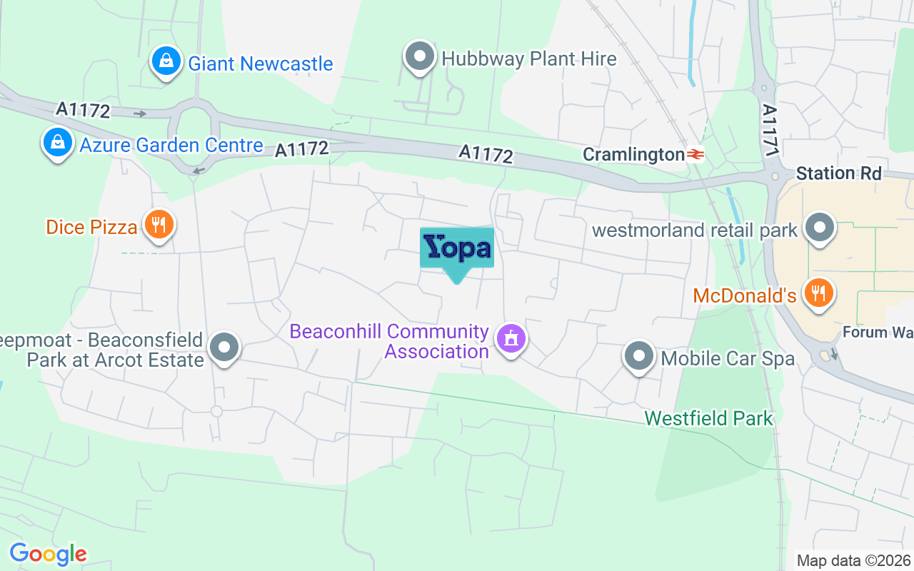 Map showing the location of NE23 8HB