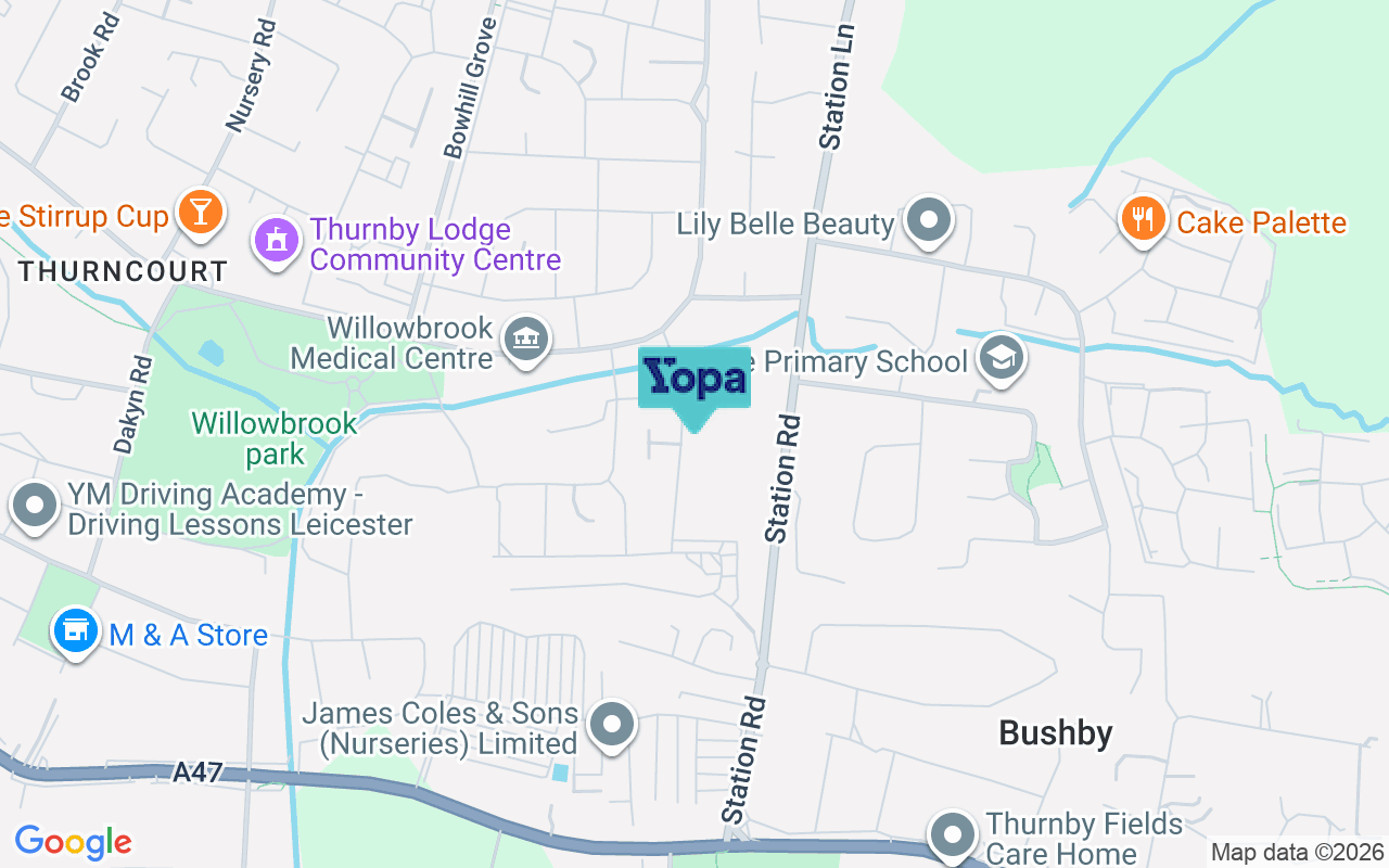 Map showing the location of LE5 2LH
