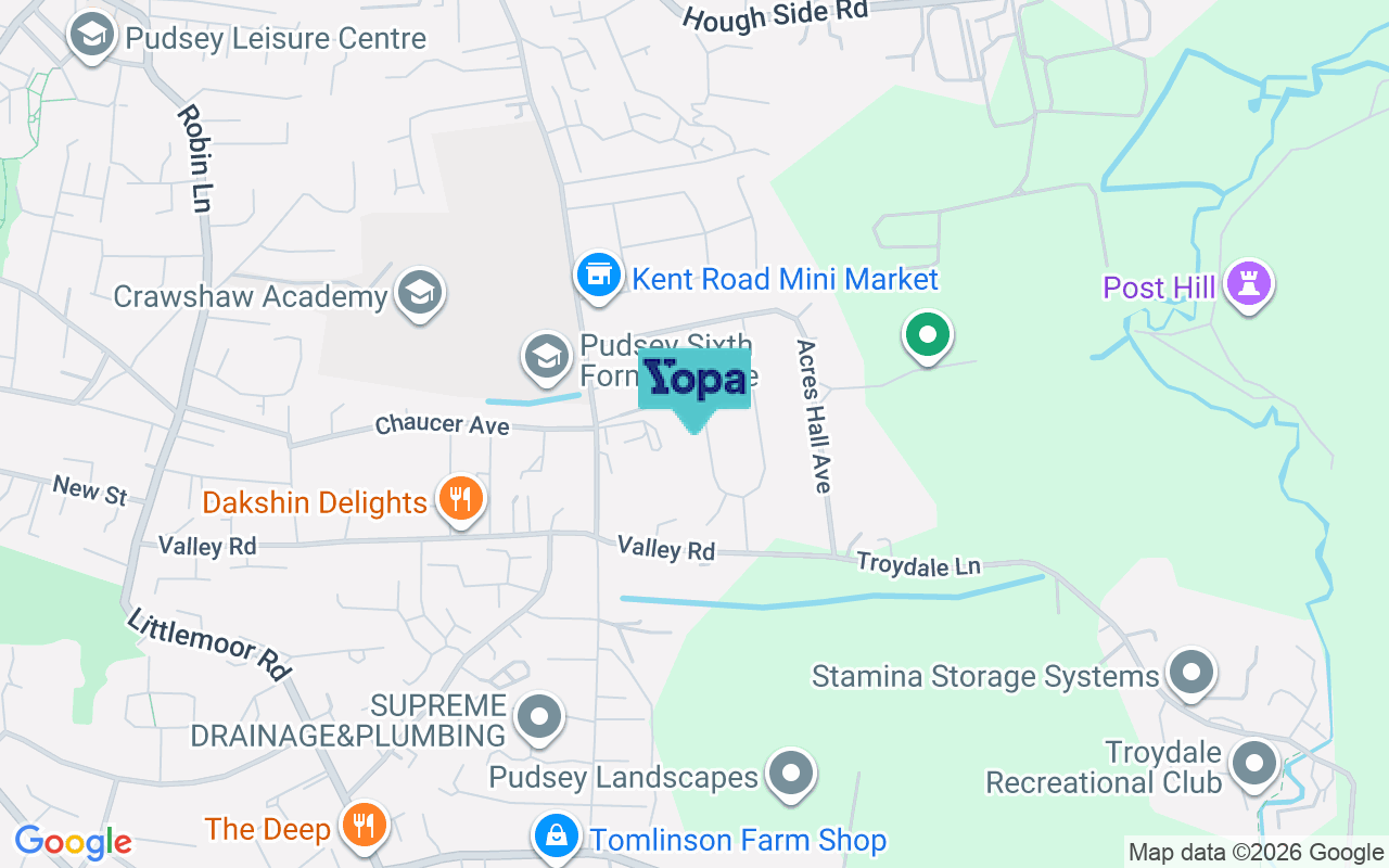 Map showing the location of LS28 9DY