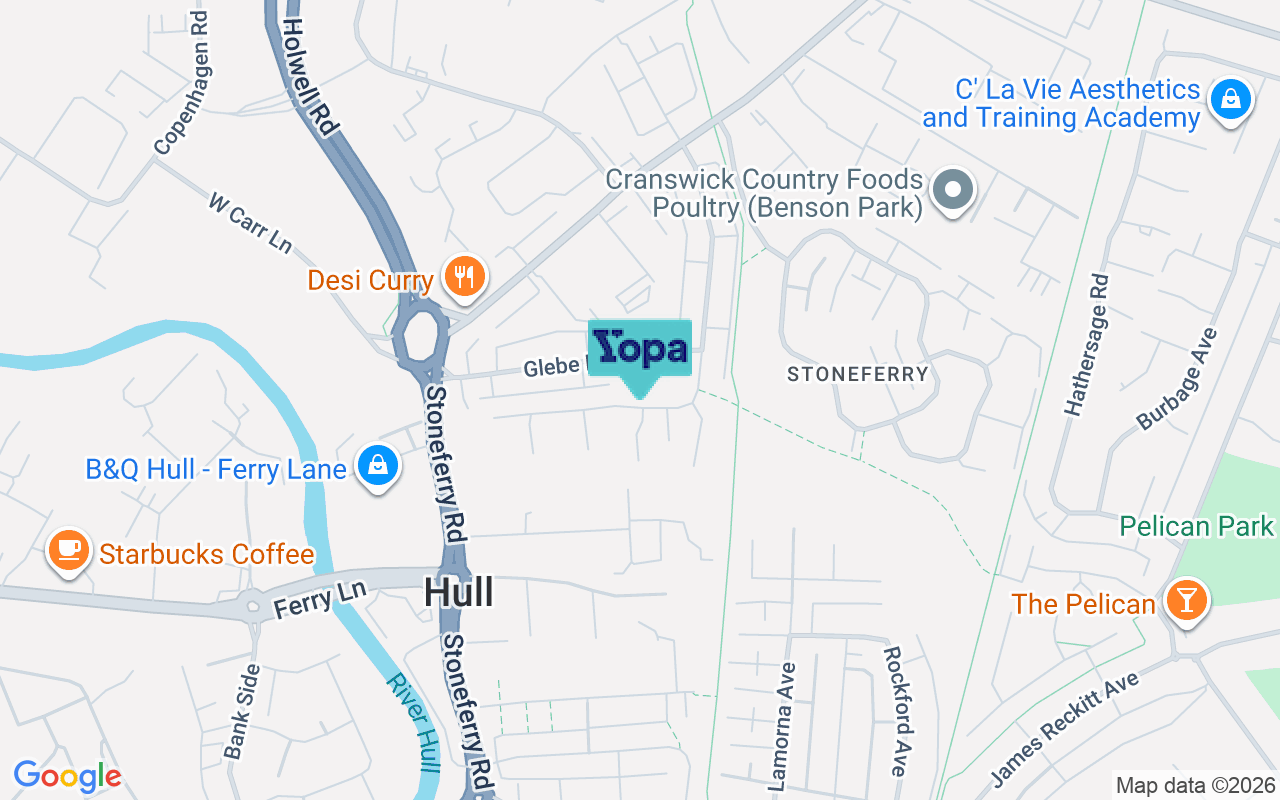 Map showing the location of HU7 0DW