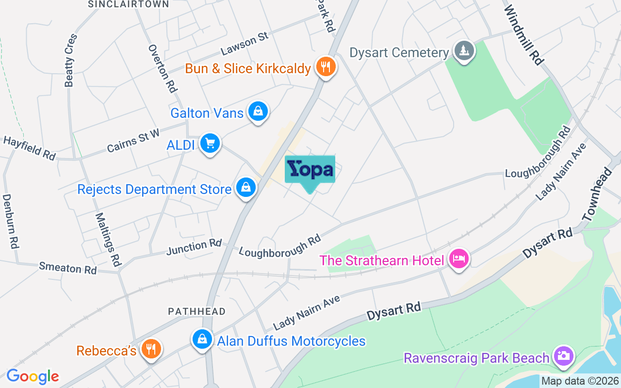 Map showing the location of KY1 3DR