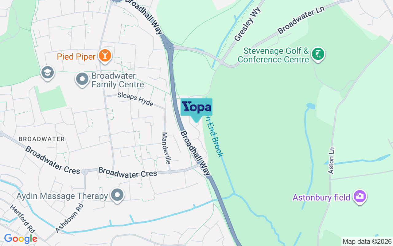 Map showing the location of SG2 7ER