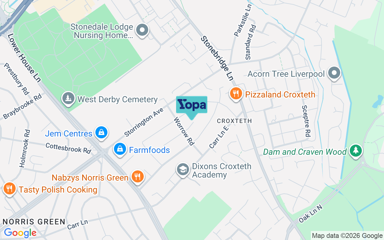 Map showing the location of L11 9AD