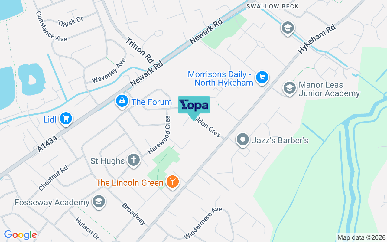 Map showing the location of LN6 8HS