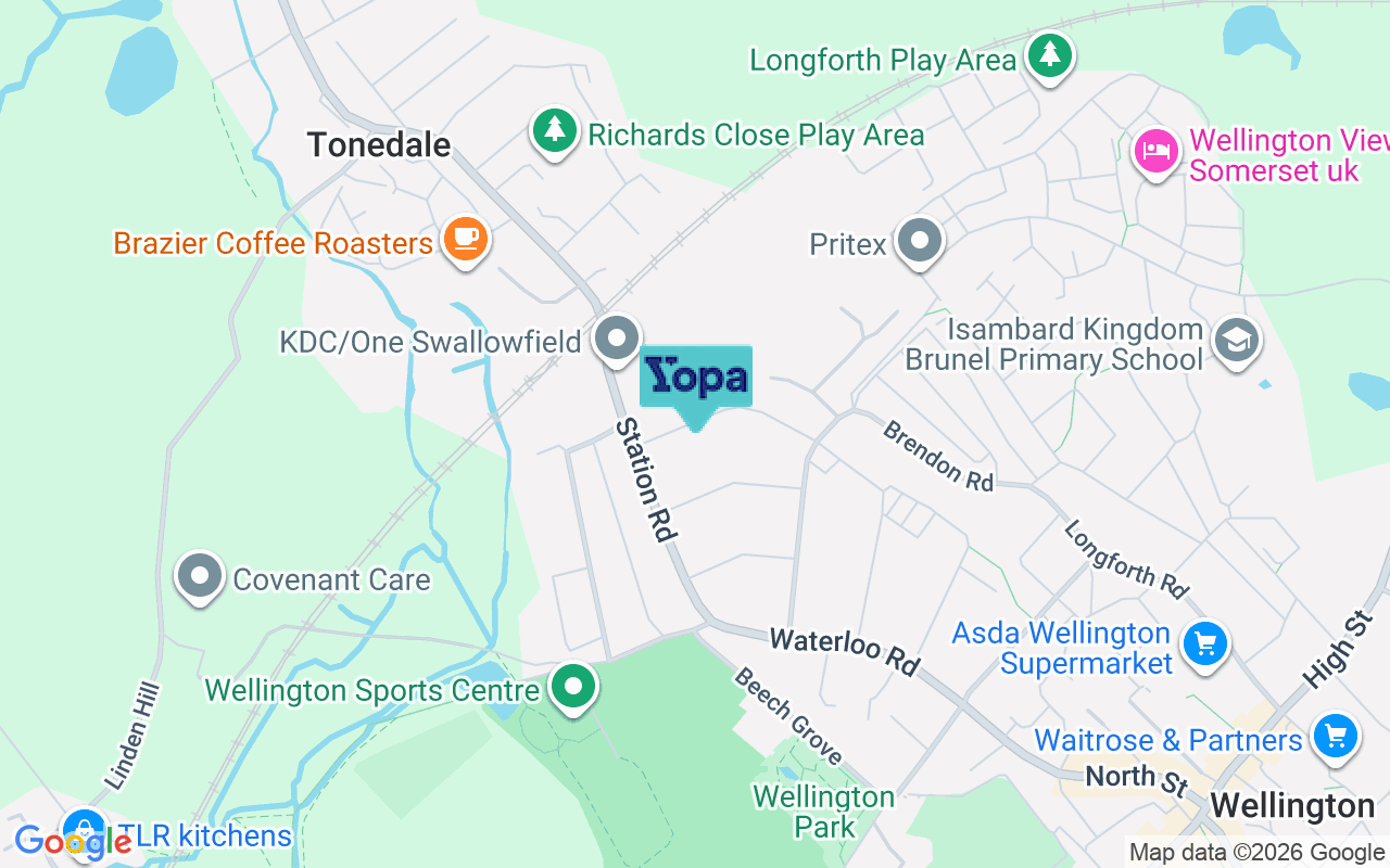 Map showing the location of TA21 8LD