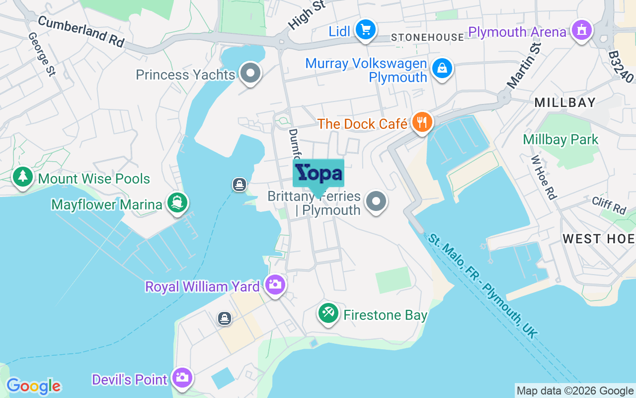 Map showing the location of PL1 3RY