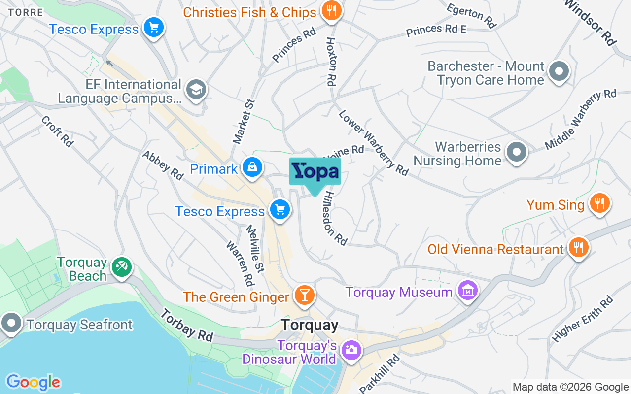 Map showing the location of TQ1 1QH
