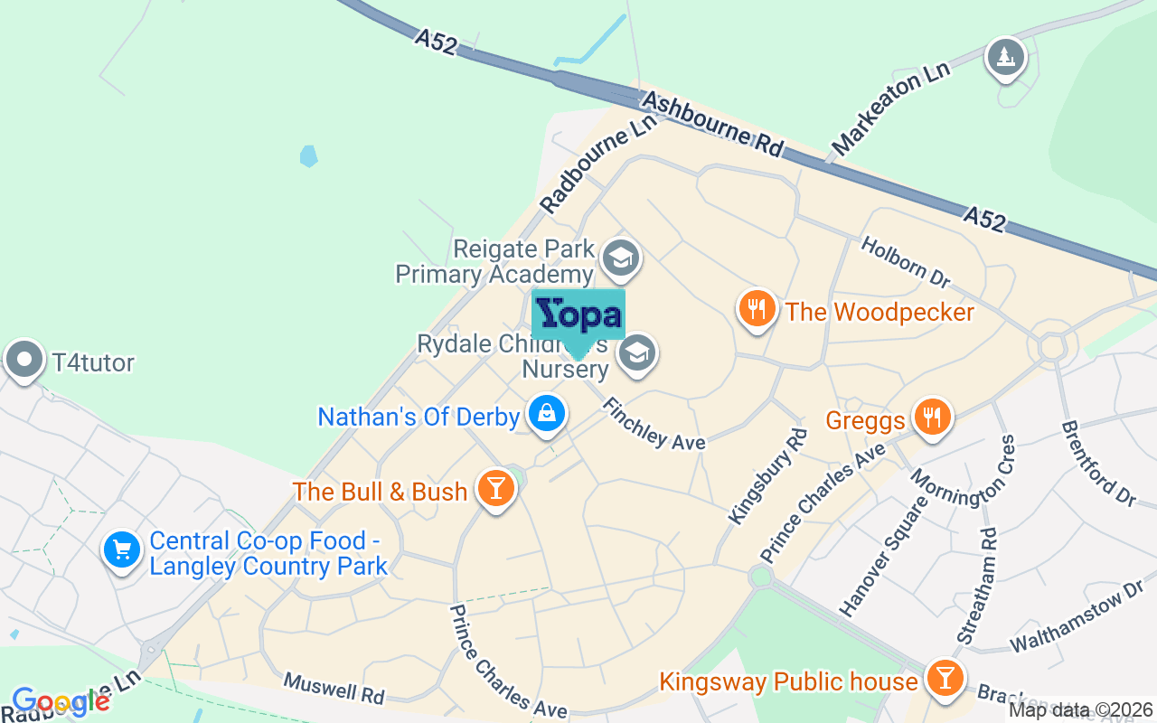 Map showing the location of DE22 4EU