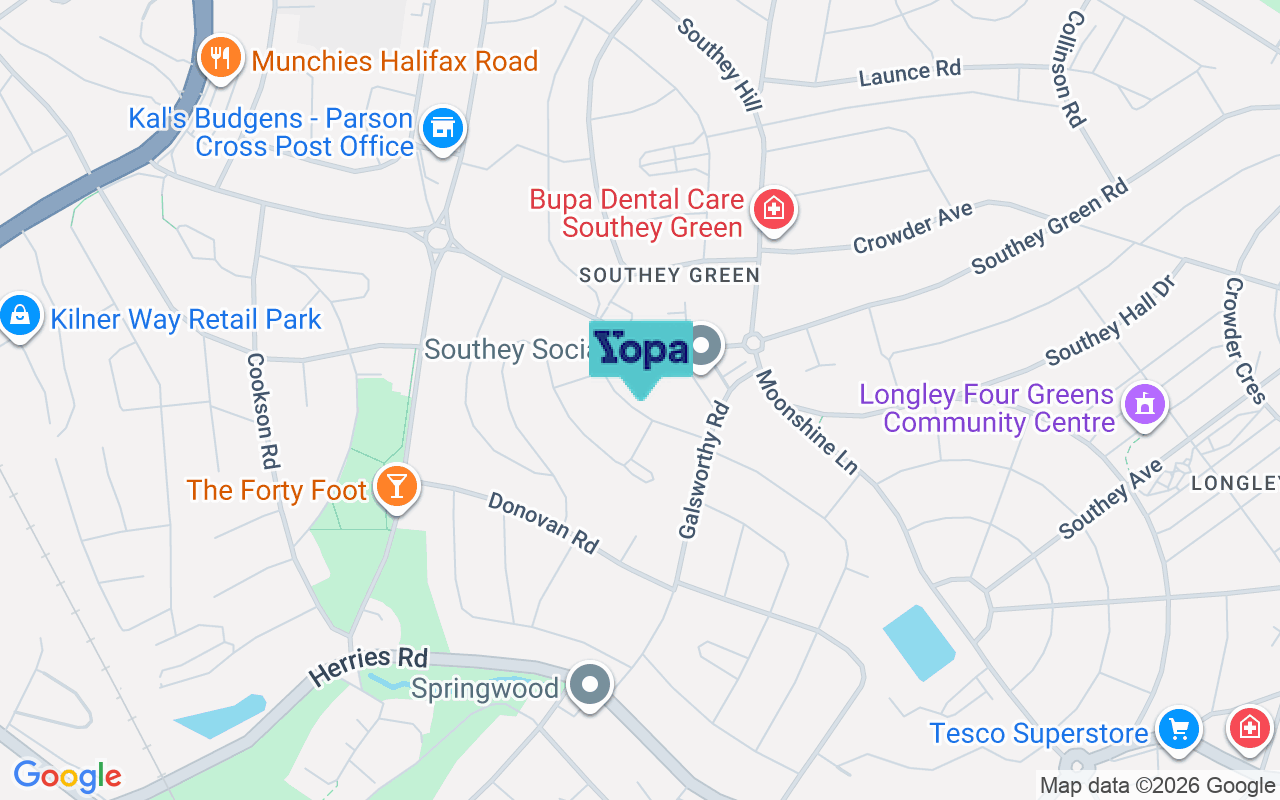 Map showing the location of S5 8QQ
