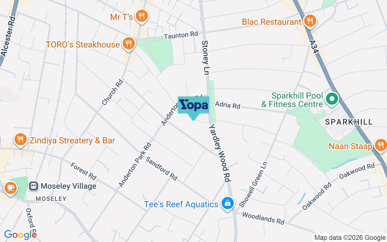 Map showing the location of B13 9BH