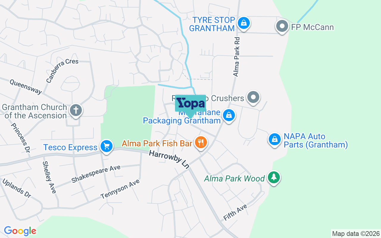 Map showing the location of NG31 9TP