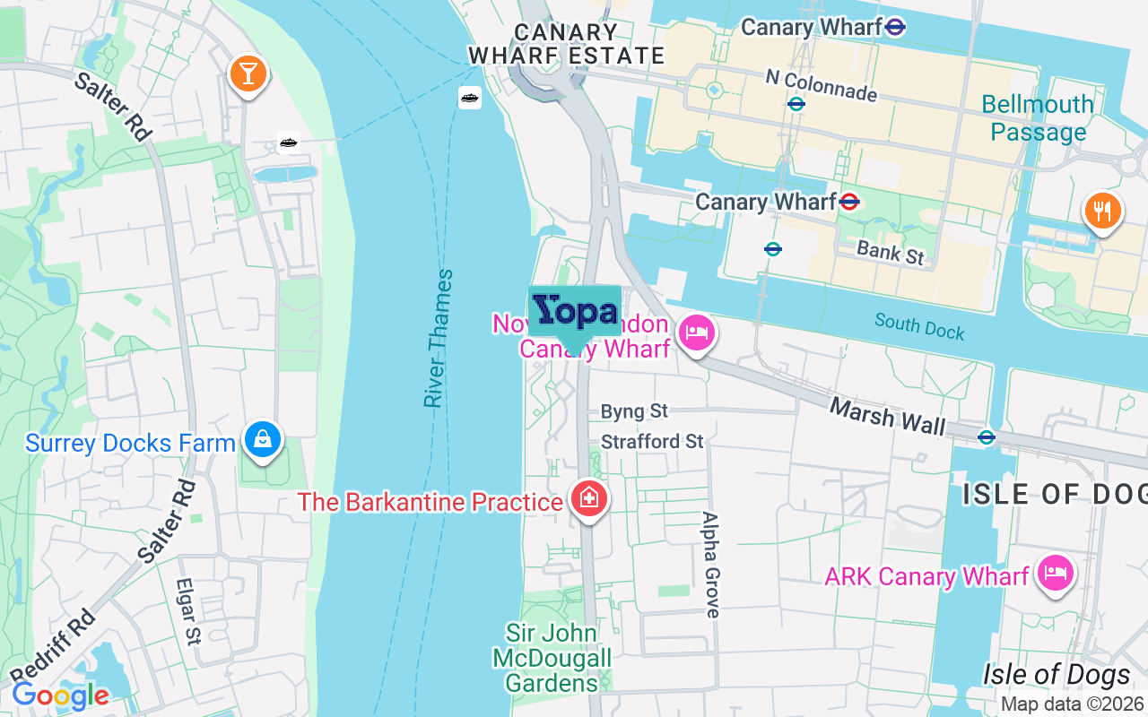 Map showing the location of E14 8LR