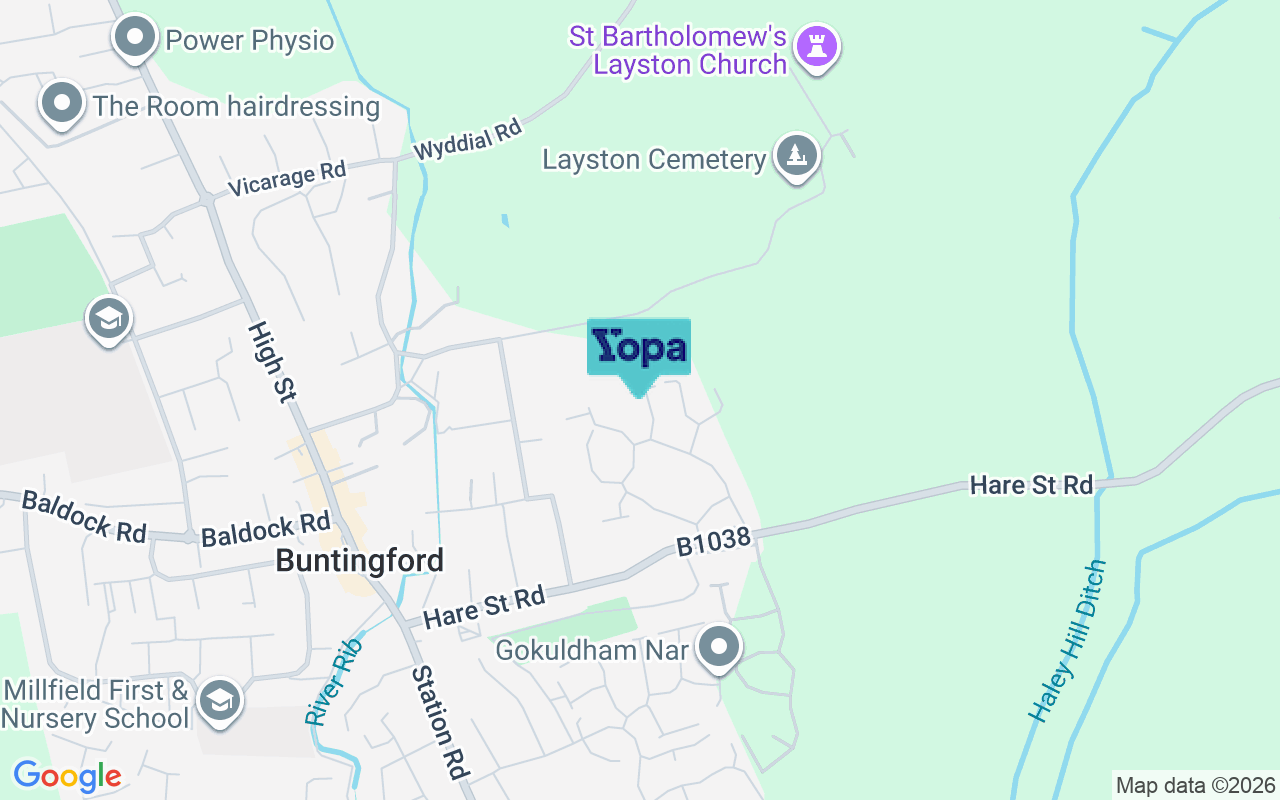 Map showing the location of SG9 9GB