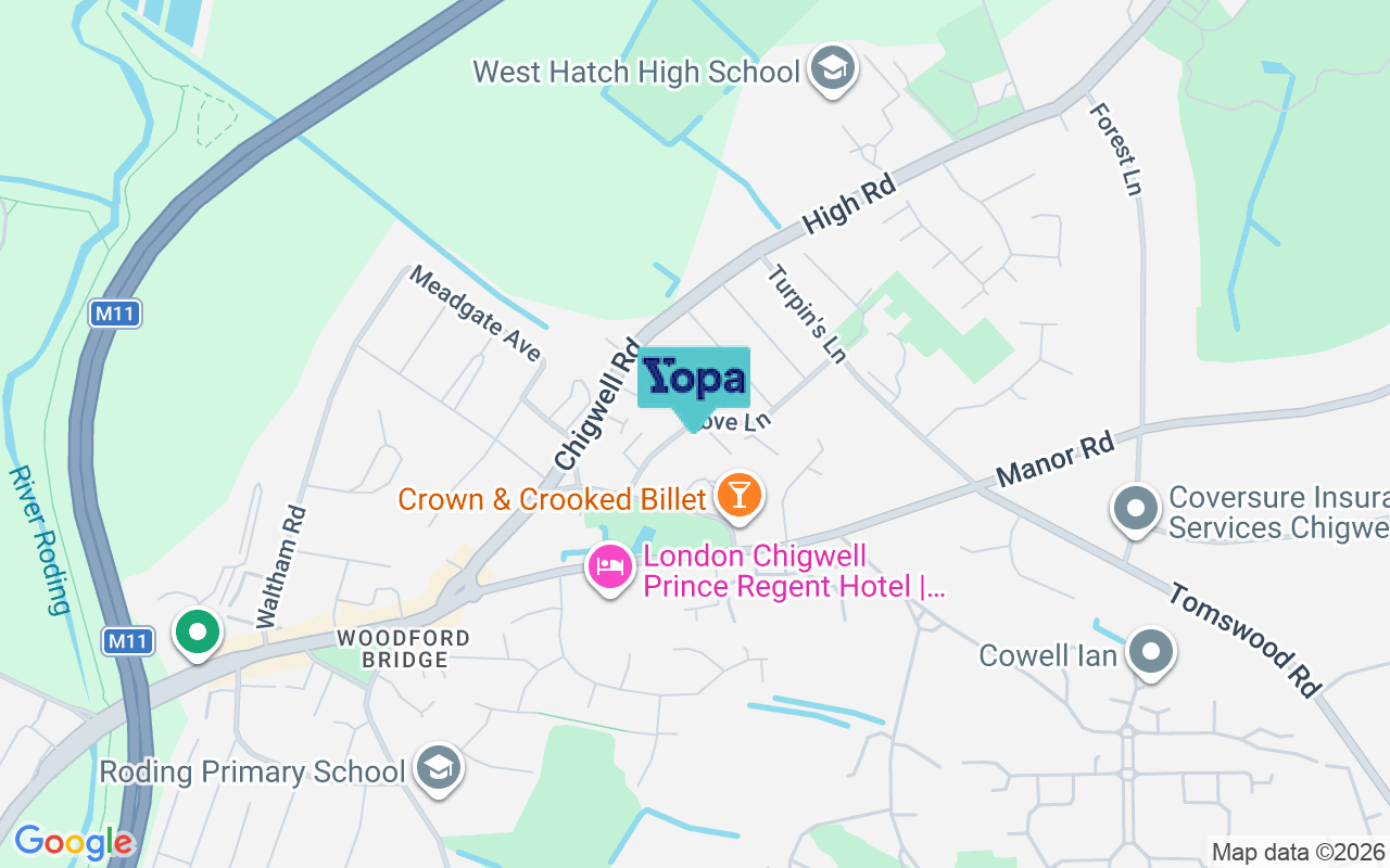Map showing the location of IG8 8BH