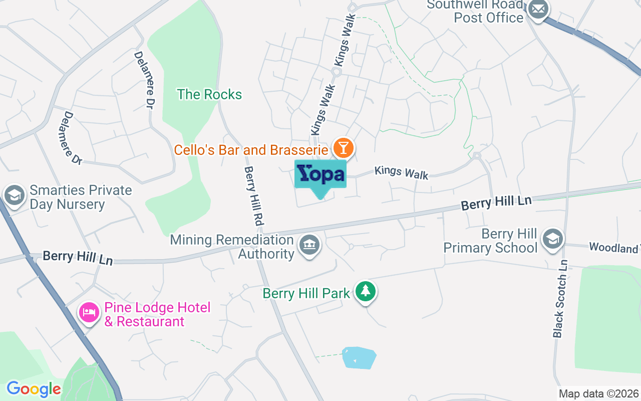 Map showing the location of NG18 4QG