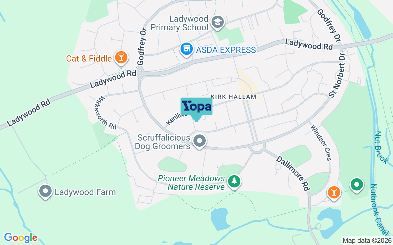 Map showing the location of DE7 4EY