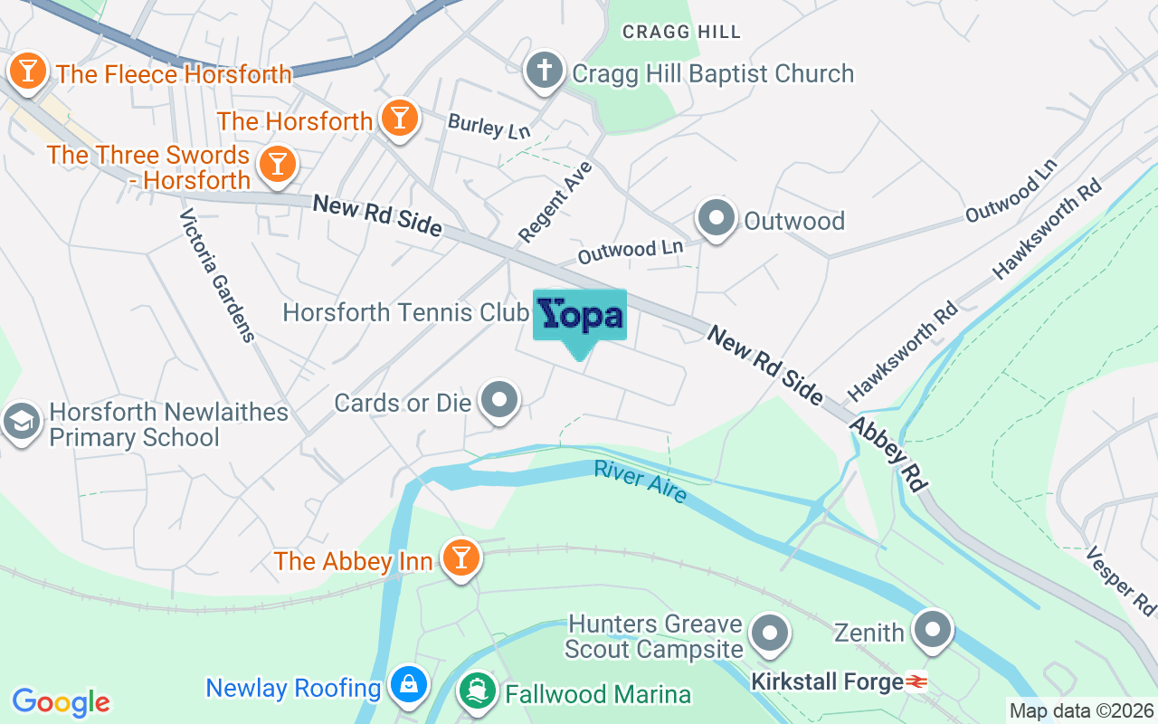 Map showing the location of LS18 4LN