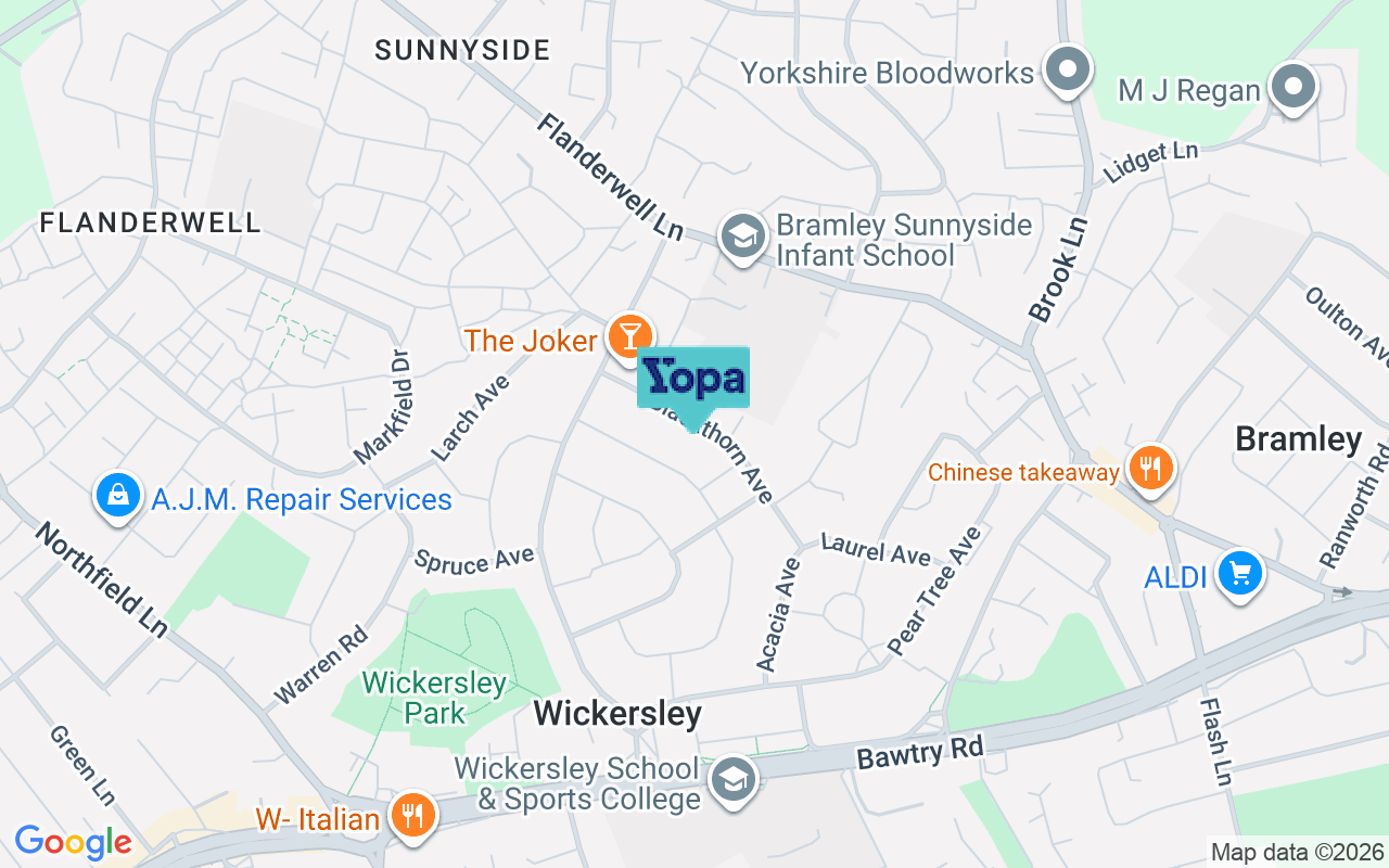 Map showing the location of S66 2LU