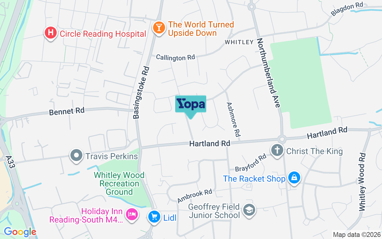 Map showing the location of RG2 8AX