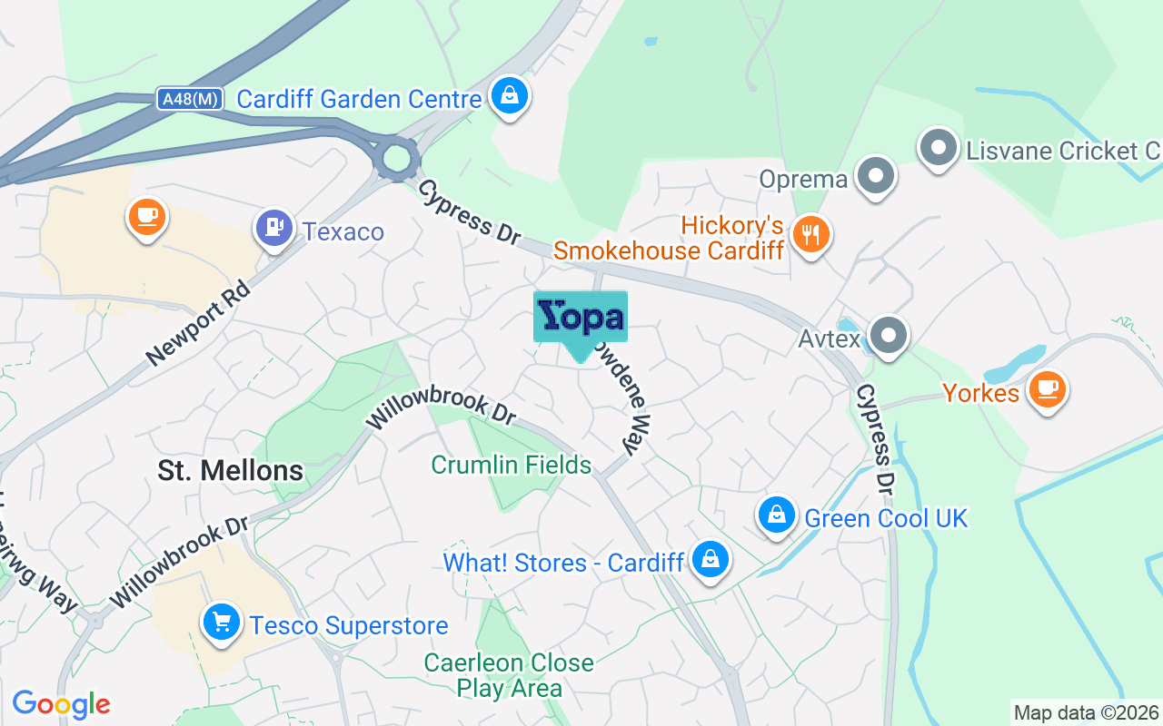 Map showing the location of CF3 0LA