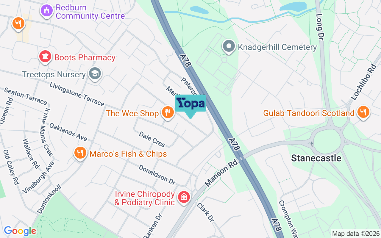 Map showing the location of KA12 9JL