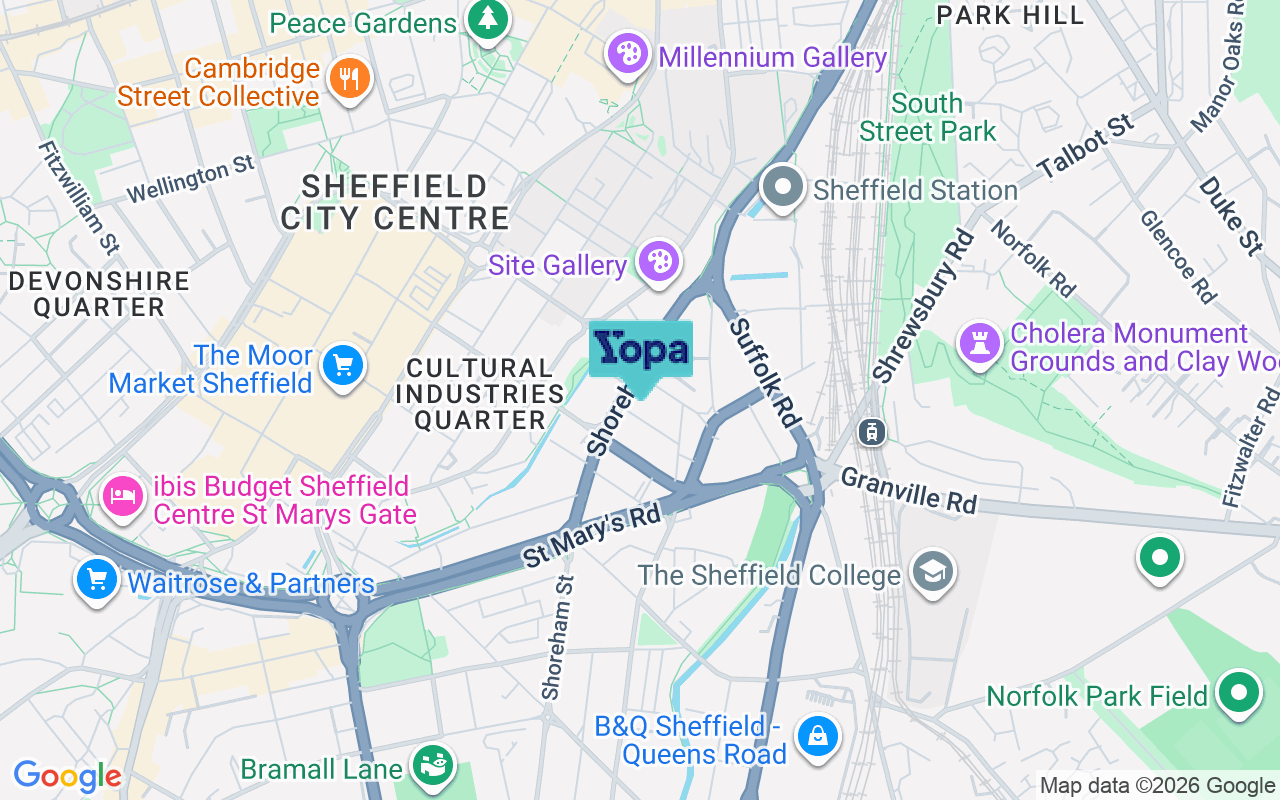 Map showing the location of S1 4SA