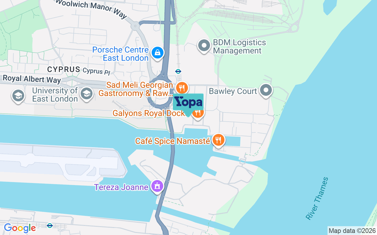 Map showing the location of E16 2FE