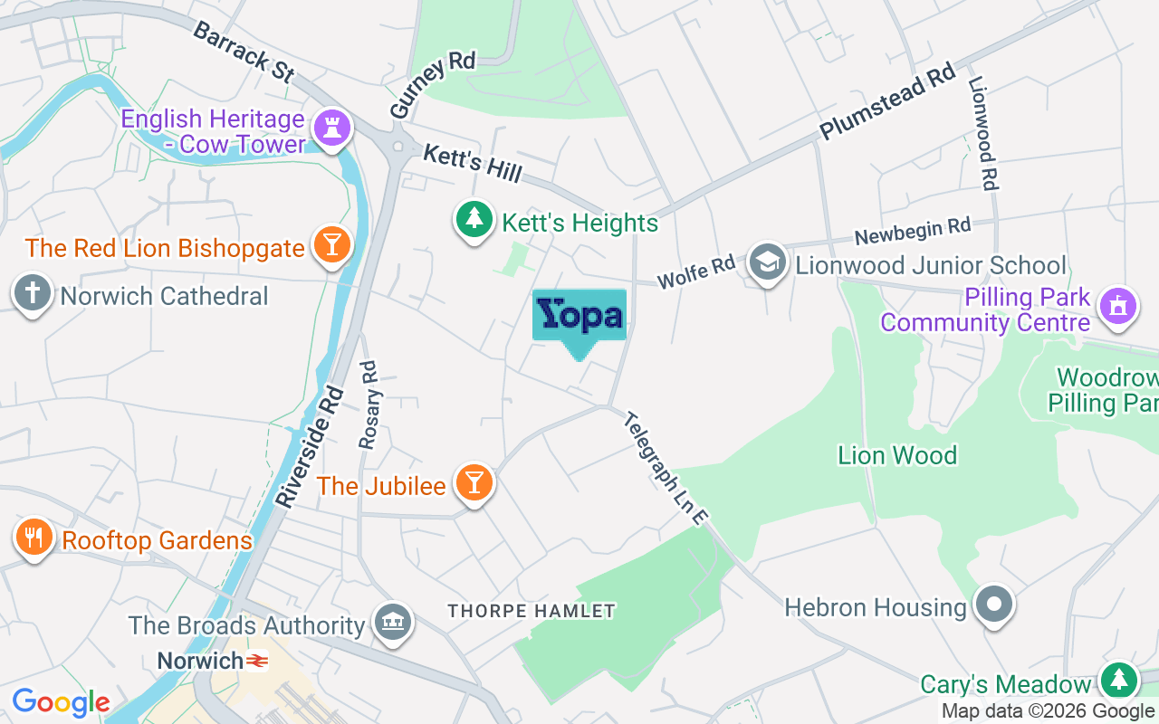 Map showing the location of NR1 4JJ