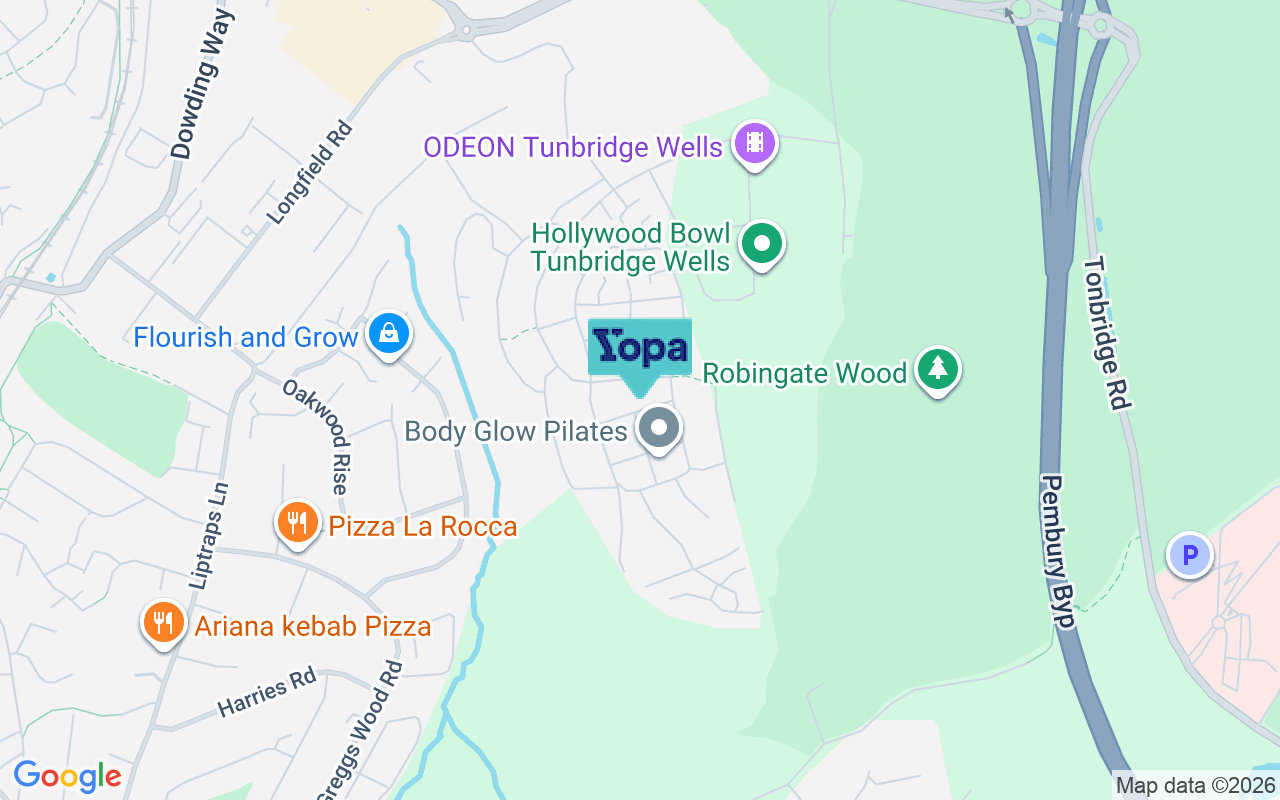 Map showing the location of TN2 3FT