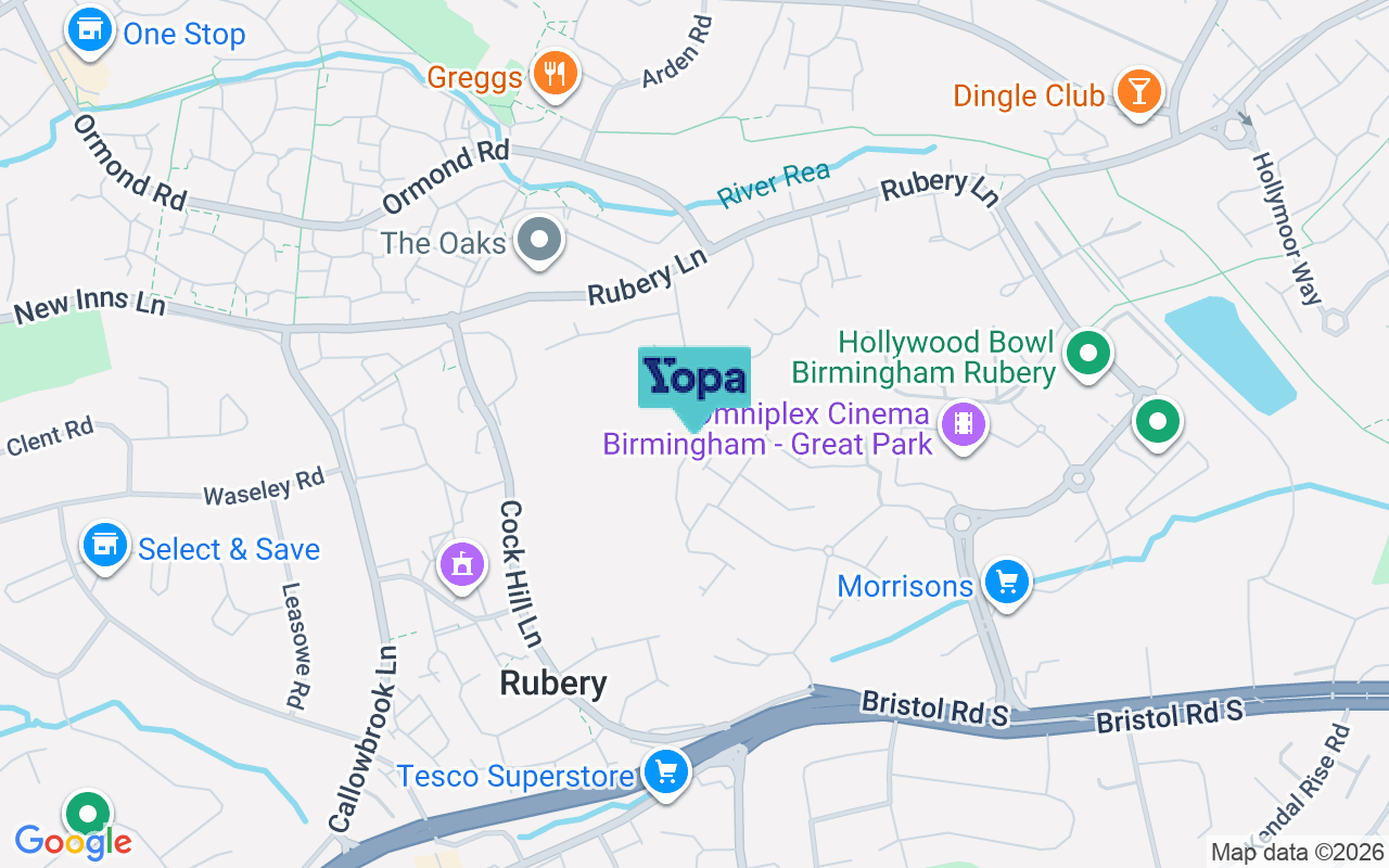 Map showing the location of B45 9TQ