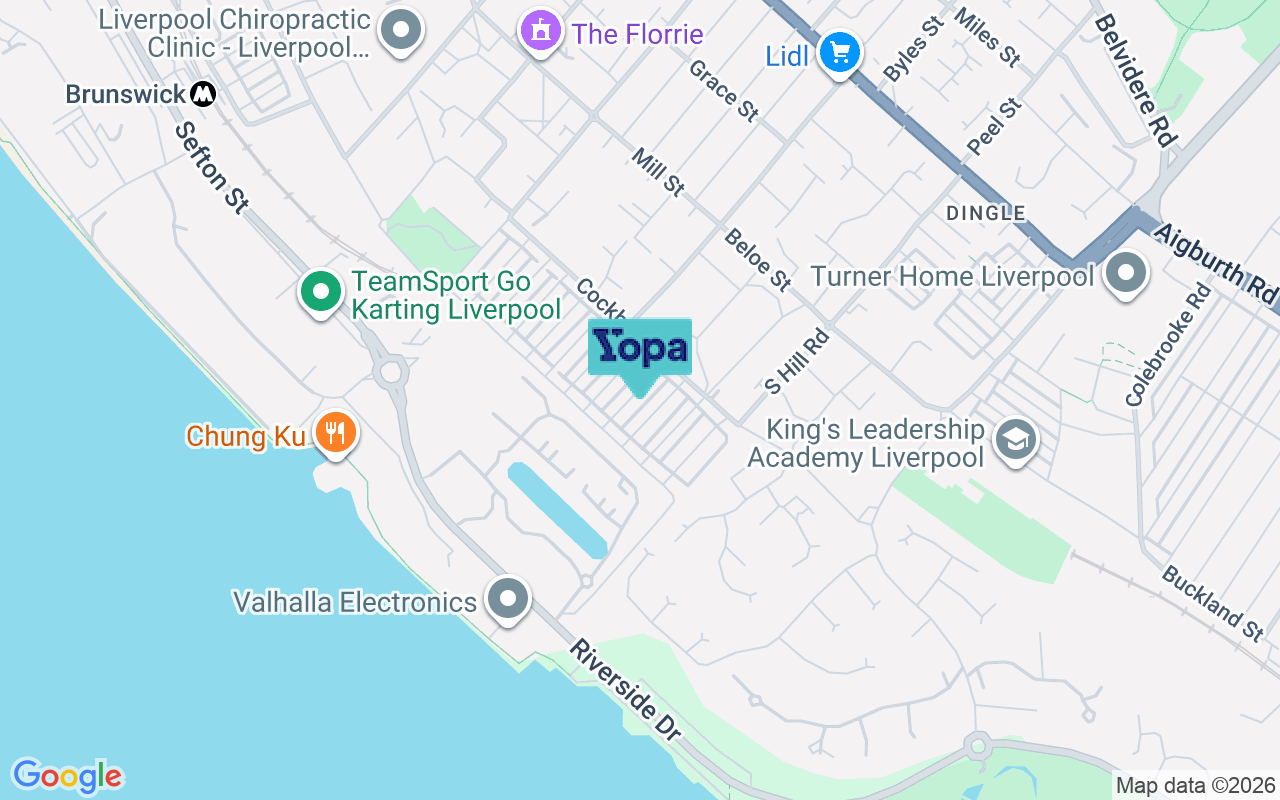 Map showing the location of L8 9UU