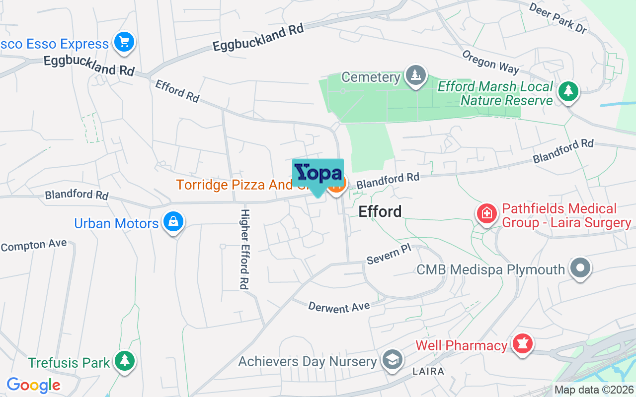 Map showing the location of PL3 6JT