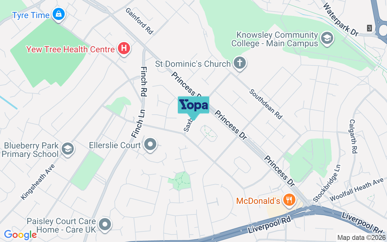 Map showing the location of L14 9NR