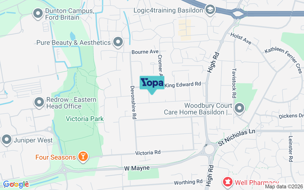 Map showing the location of SS15 6JH