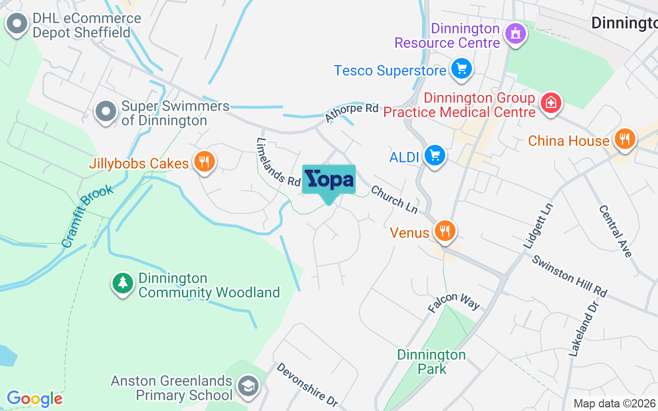 Map showing the location of S25 2XU
