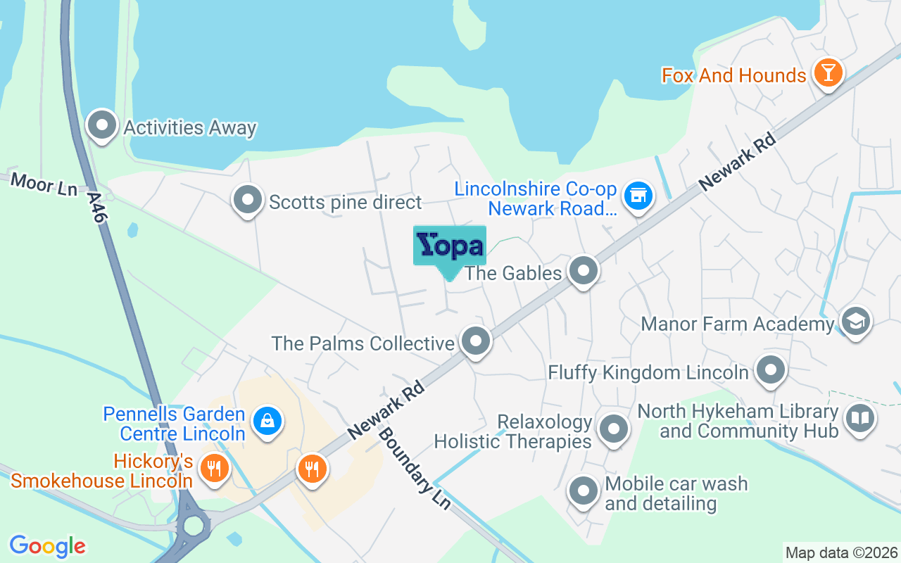 Map showing the location of LN6 9UE