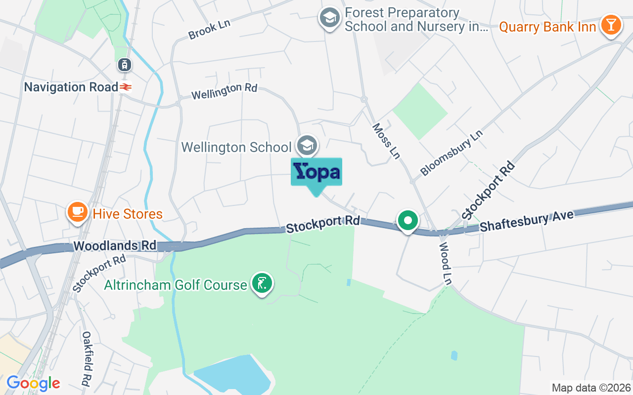 Map showing the location of WA15 7RJ