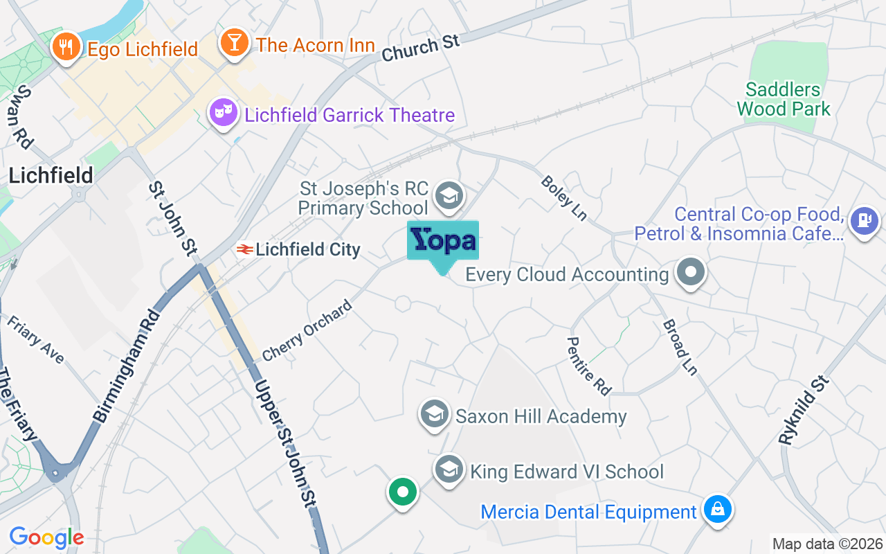 Map showing the location of WS14 9AJ