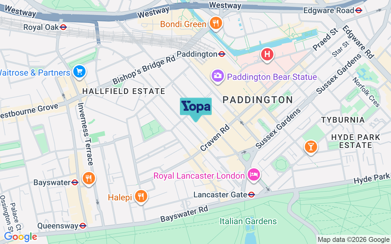 Map showing the location of W2 3UJ