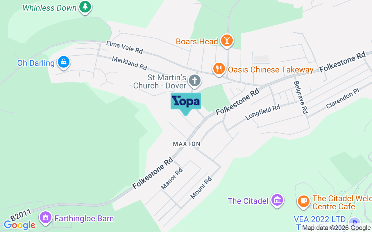 Map showing the location of CT17 9JD