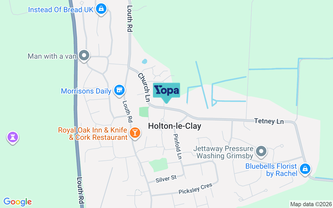 Map showing the location of DN36 5AQ