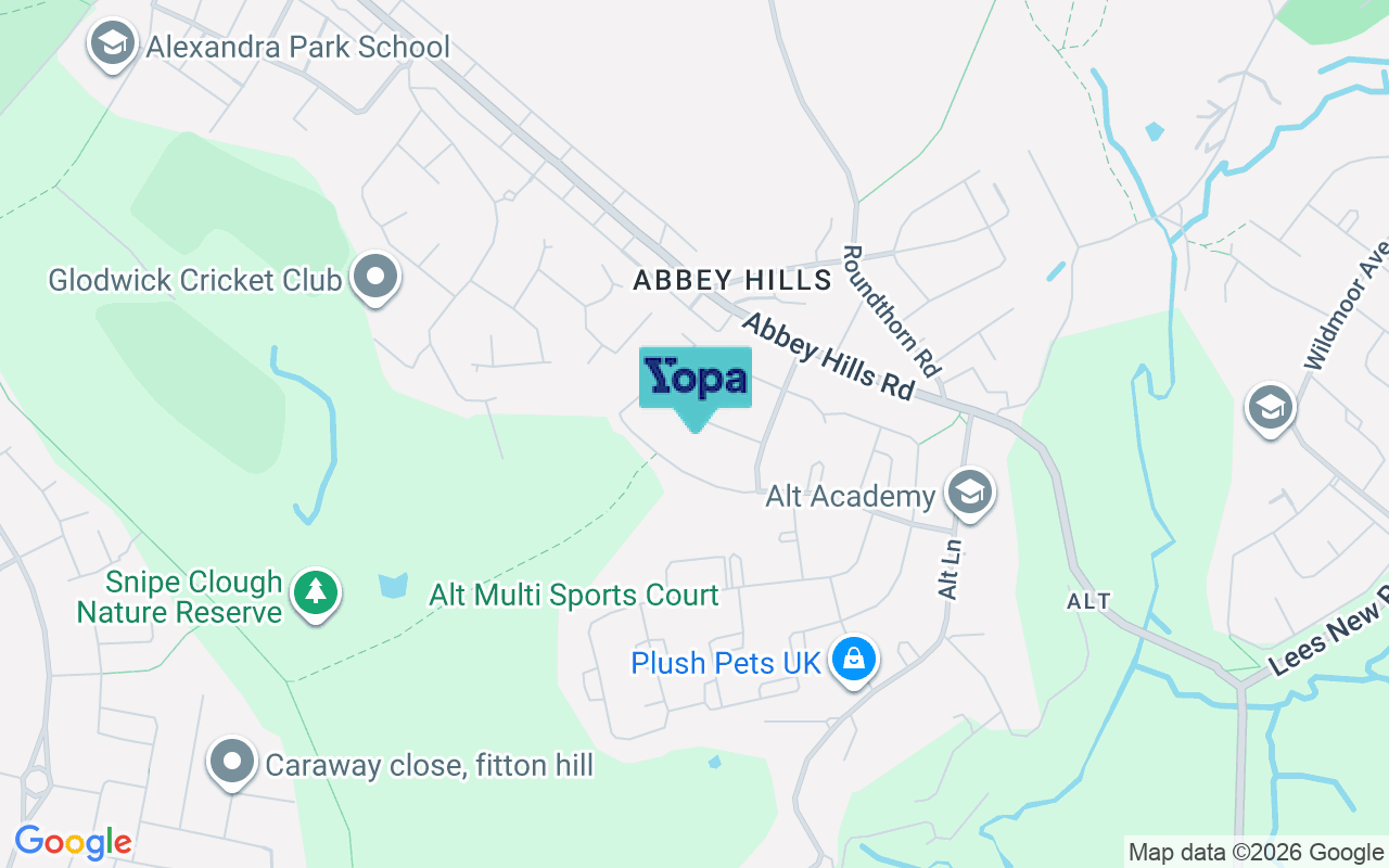 Map showing the location of OL8 2XQ
