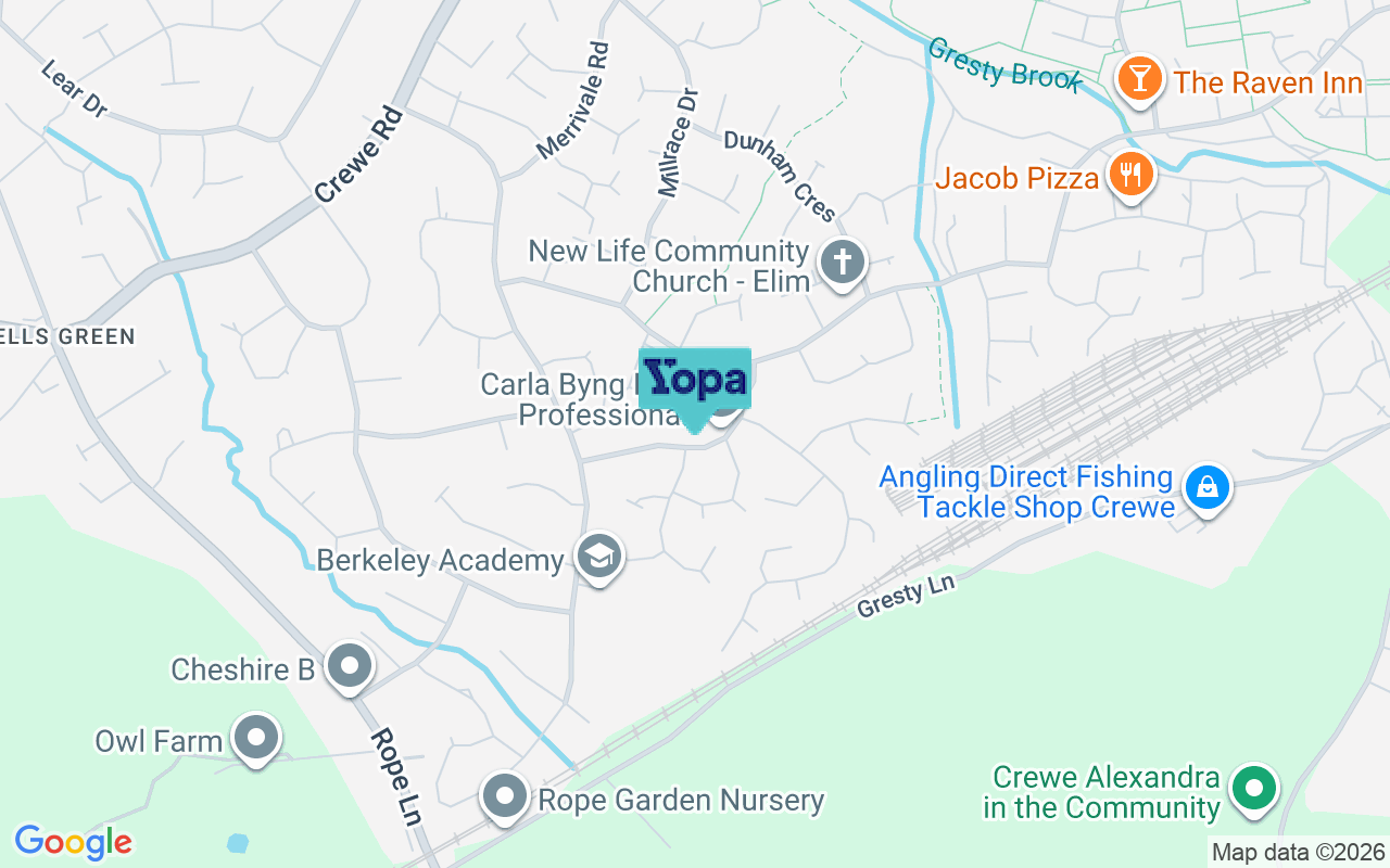 Map showing the location of CW2 6SR