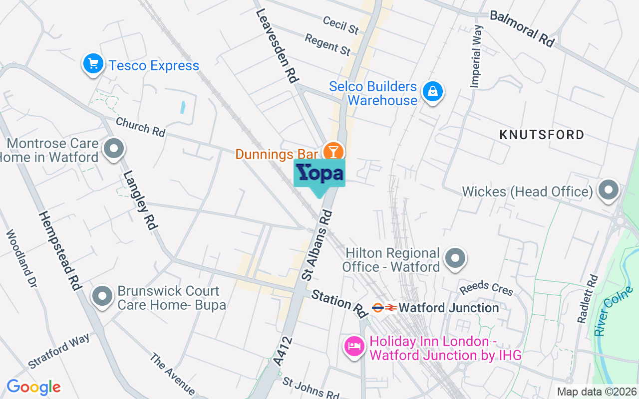 Map showing the location of WD24 5FZ