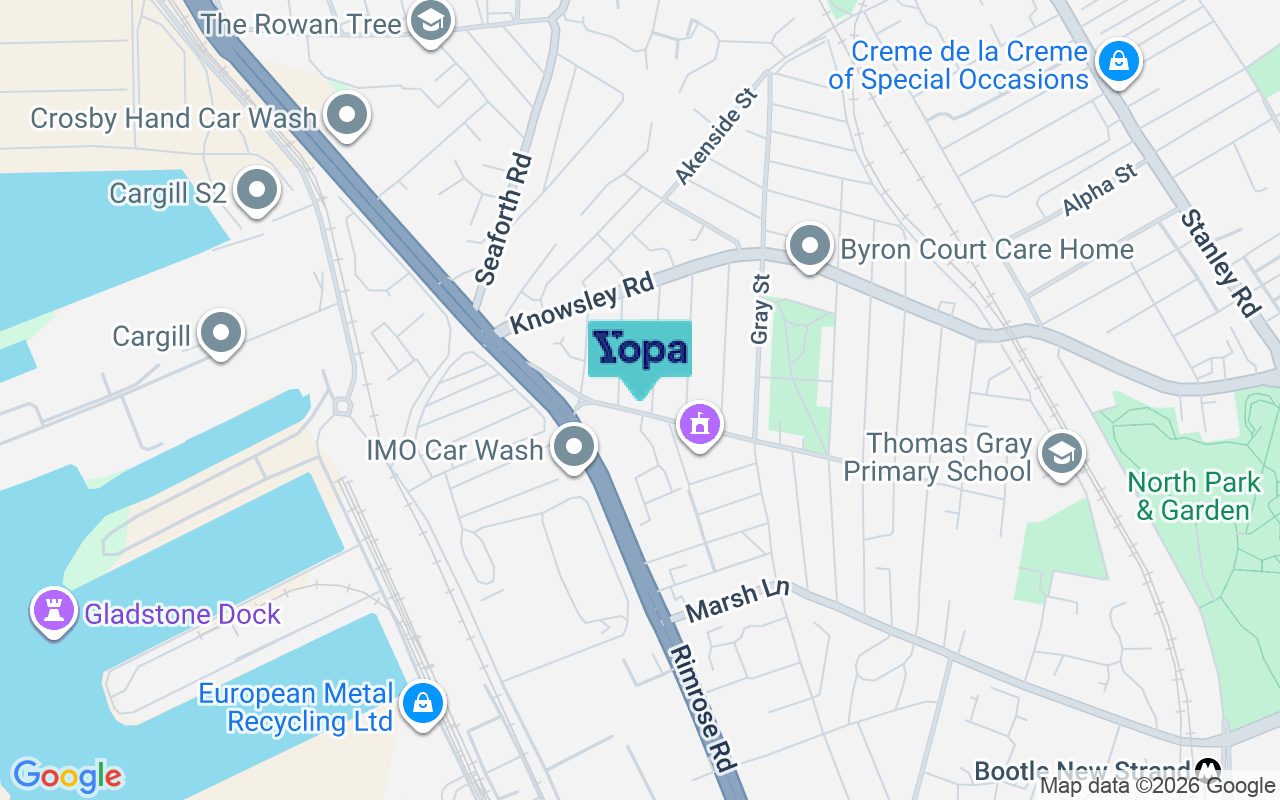 Map showing the location of L20 4RL