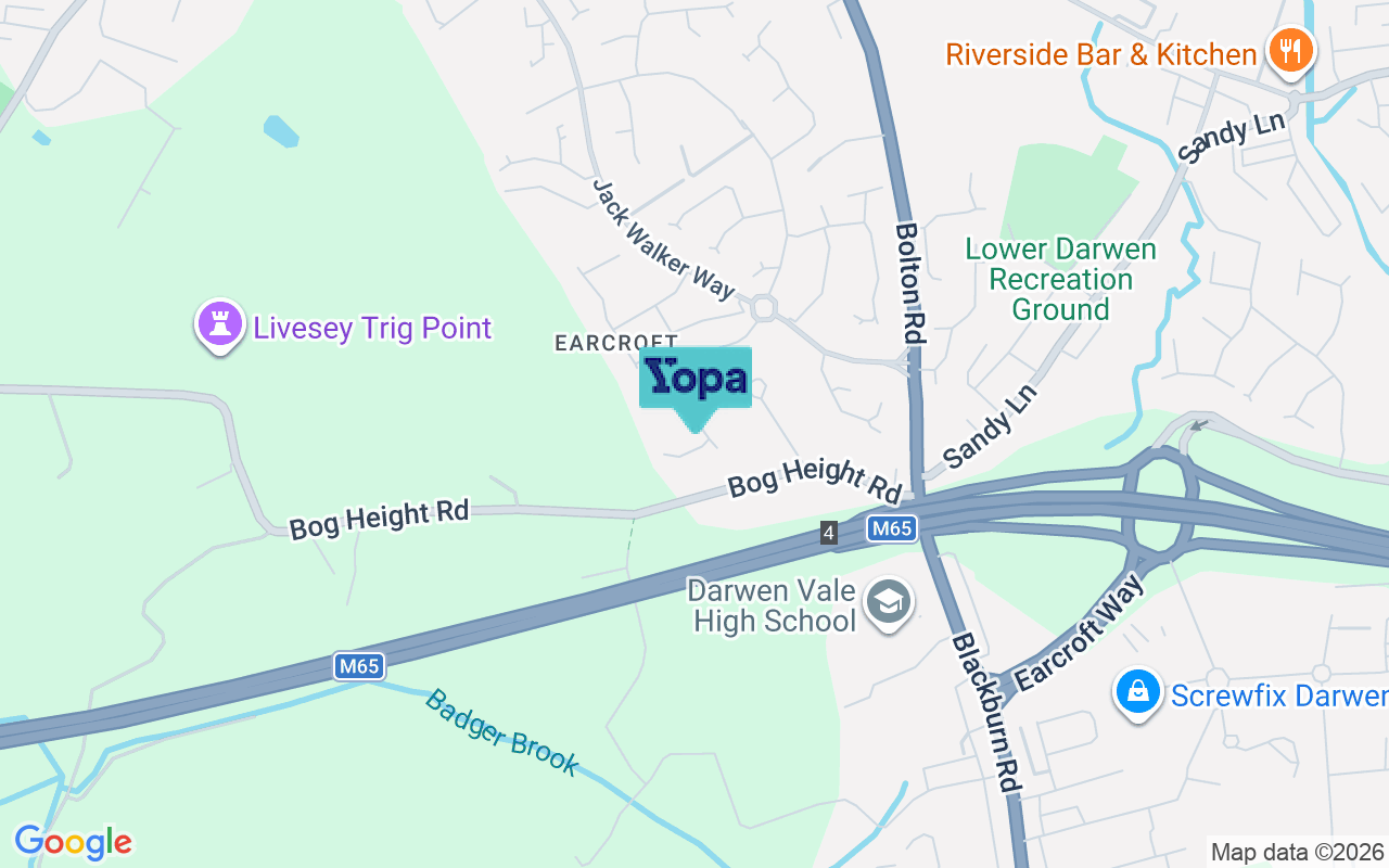 Map showing the location of BB2 4JD